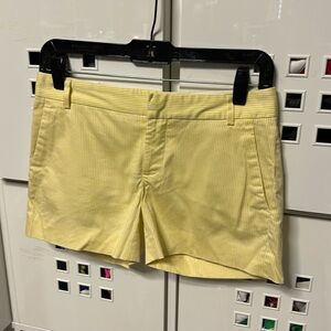 Zara Yellow Pinstripe Shorts